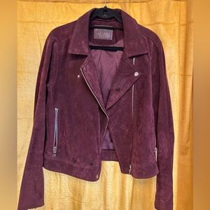 Blank NYC burgundy suede Moto Jacket size L